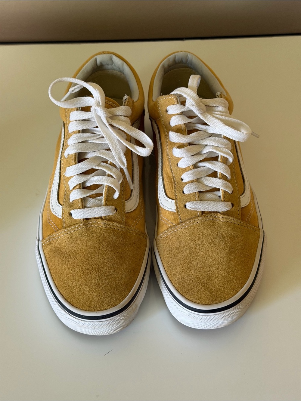 Vans Old Skool Sneakers in Mustard Yellow and White